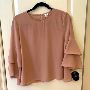 Tan Flowy Blouse
